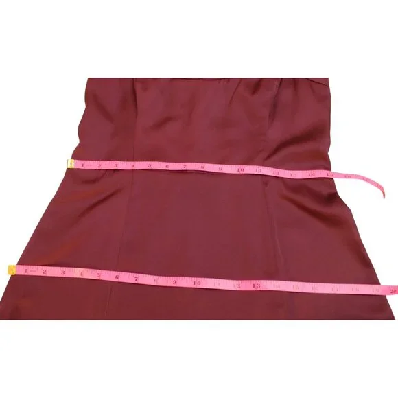 ABERCROMBIE & FITCH Camille Midi Slip Dress Burgundy Spaghetti Strap Slit Size M - Picture 6 of 10